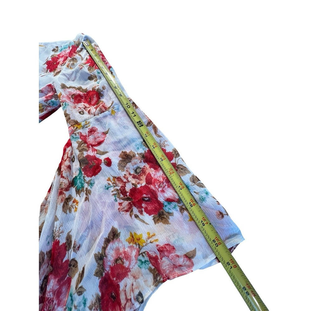 Alice + Olivia Bell Sleeve XS Floral Silk Bohemian Dress C103517683 - Picture 6 of 9